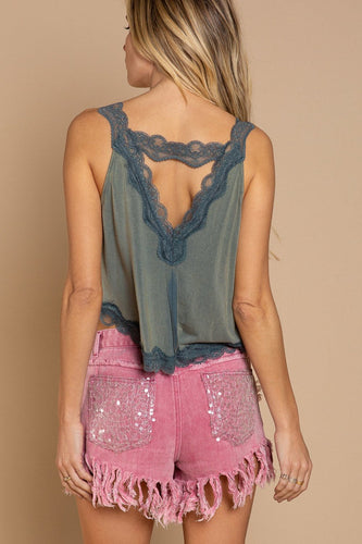 Sea Moss Soft Relaxed Fit Lacey Tank Top - Paul lucianolaw