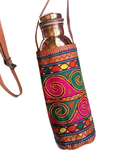 Tamra Handmade Embroidered Water Bottle Tote Carrier - Paul lucianolaw