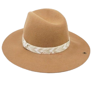 Peter Grimm Adjustable Panama Wool Hat with Chevron Decorative Brim
