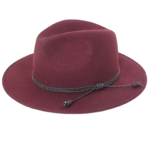 Upgrade Your Style Burgundy Panama Hat with Braided Trim