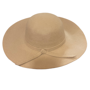 Boho Chic Camel Color 3 inch Brim Floppy Hat with Matching Trim