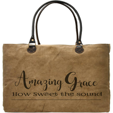 Amazing Grace Recycled Boho Style Tote Bag