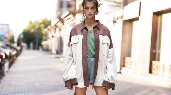 brown and white terry oversized shacket_rad hippie shop