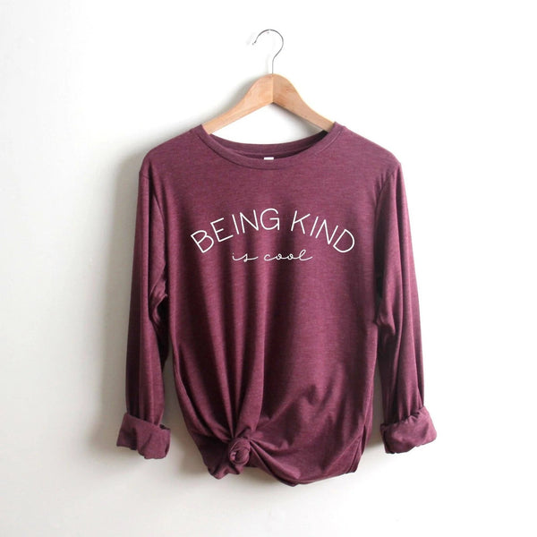Eco-Friendly T-Shirt Design: Being Kind is Cool Graphic Long Sleeve